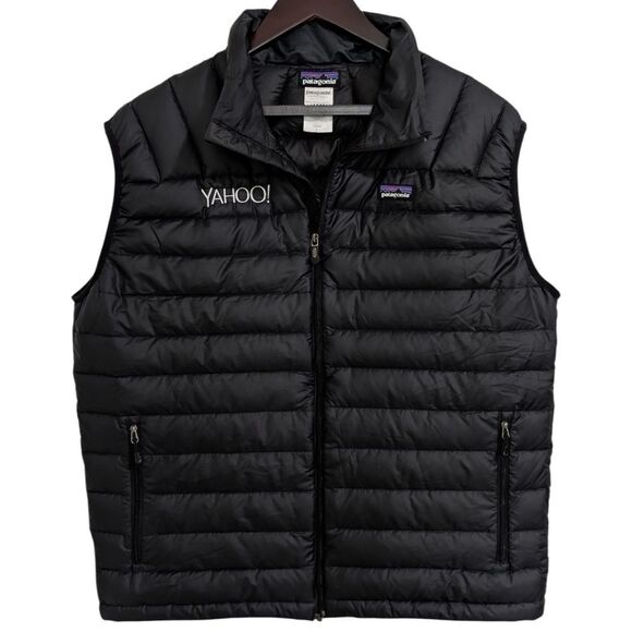 Patagonia x YAHOO! Men's L Down Sweater Vest - Black 84621 SP14 Corporate Logo